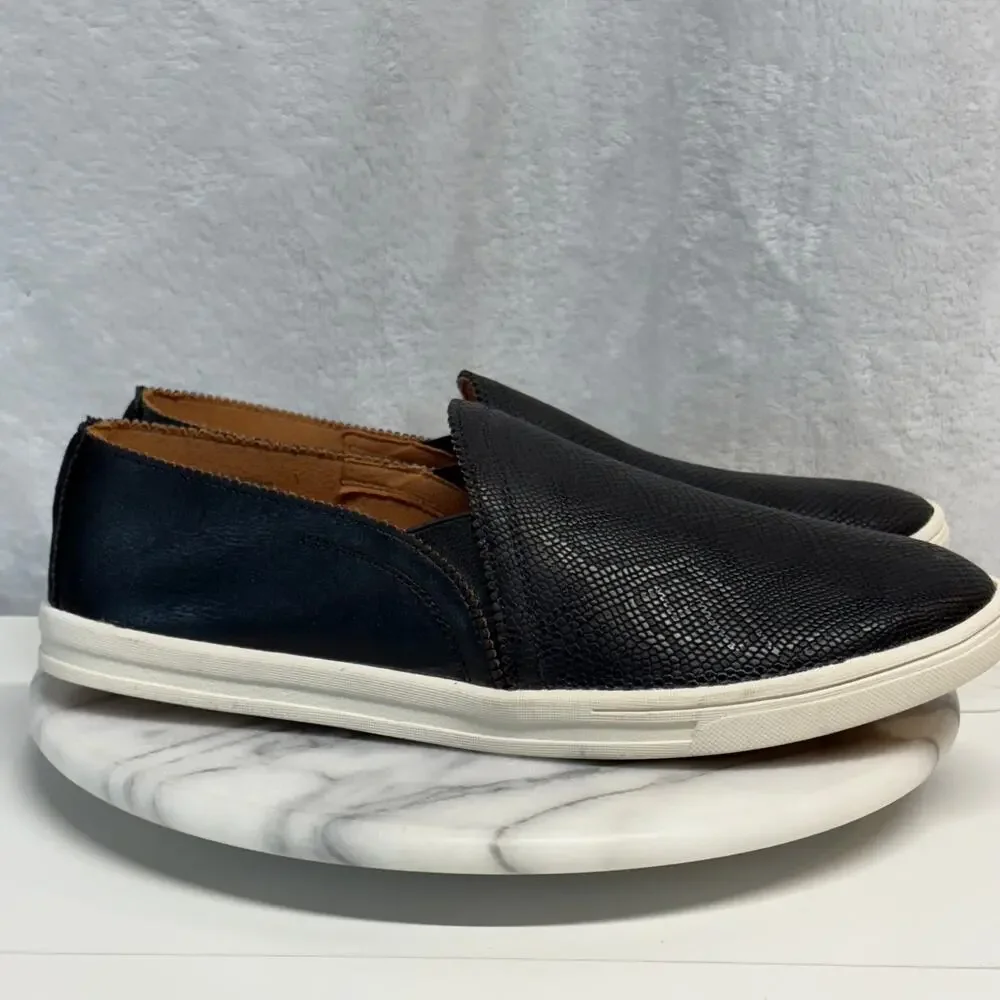 Sun + Stone Women Mariam Slip On Shoes Black Faux‎ Leather Size 11 Casual